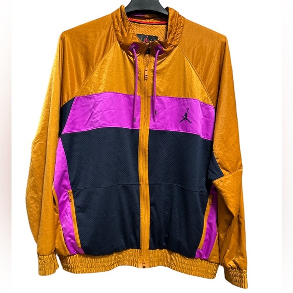 Nike Air Jordan Jacket Men L Desert Purple Wings Flight Zip Track - Picture 1 of 4